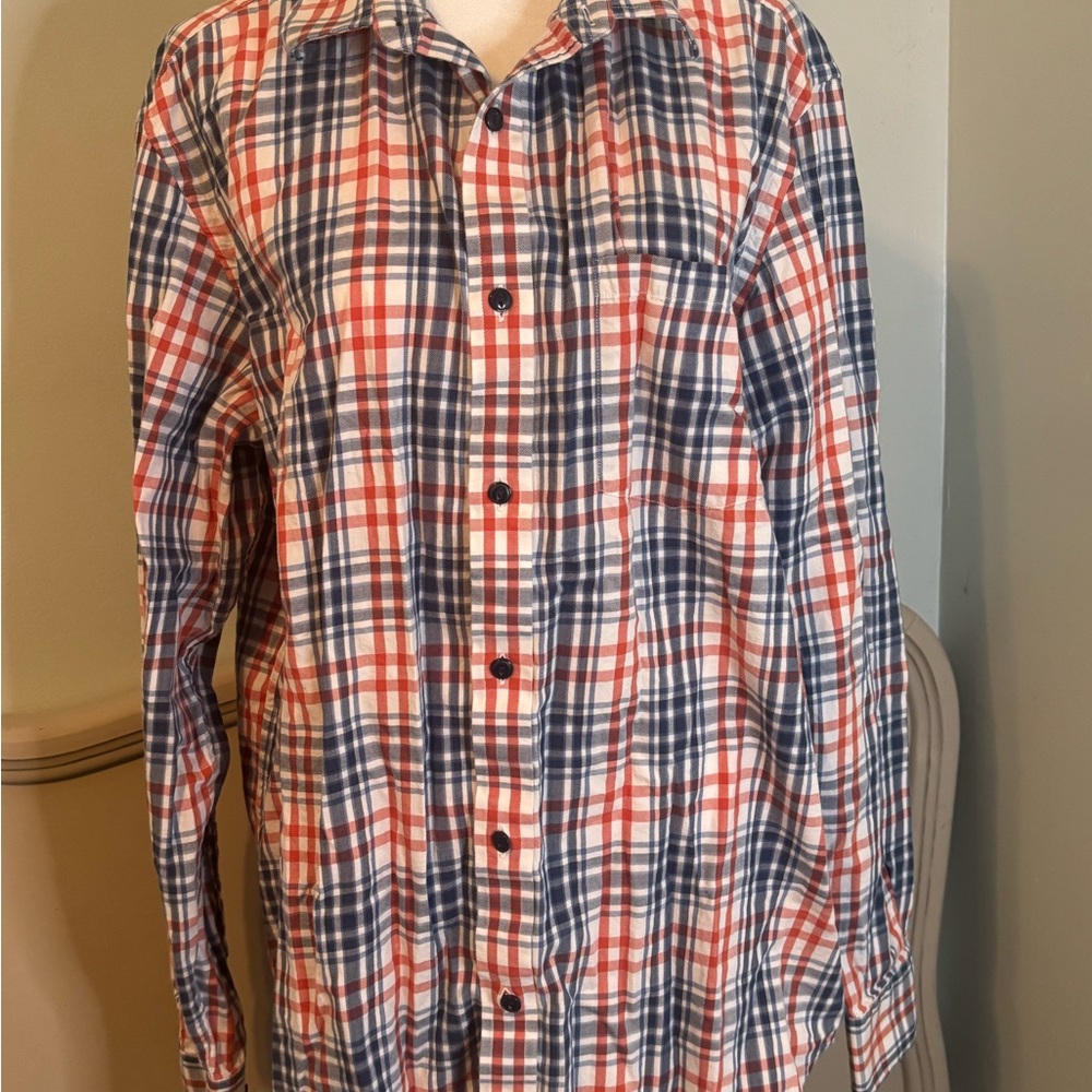 Banana Republic Red and Blue Flannel Shirt